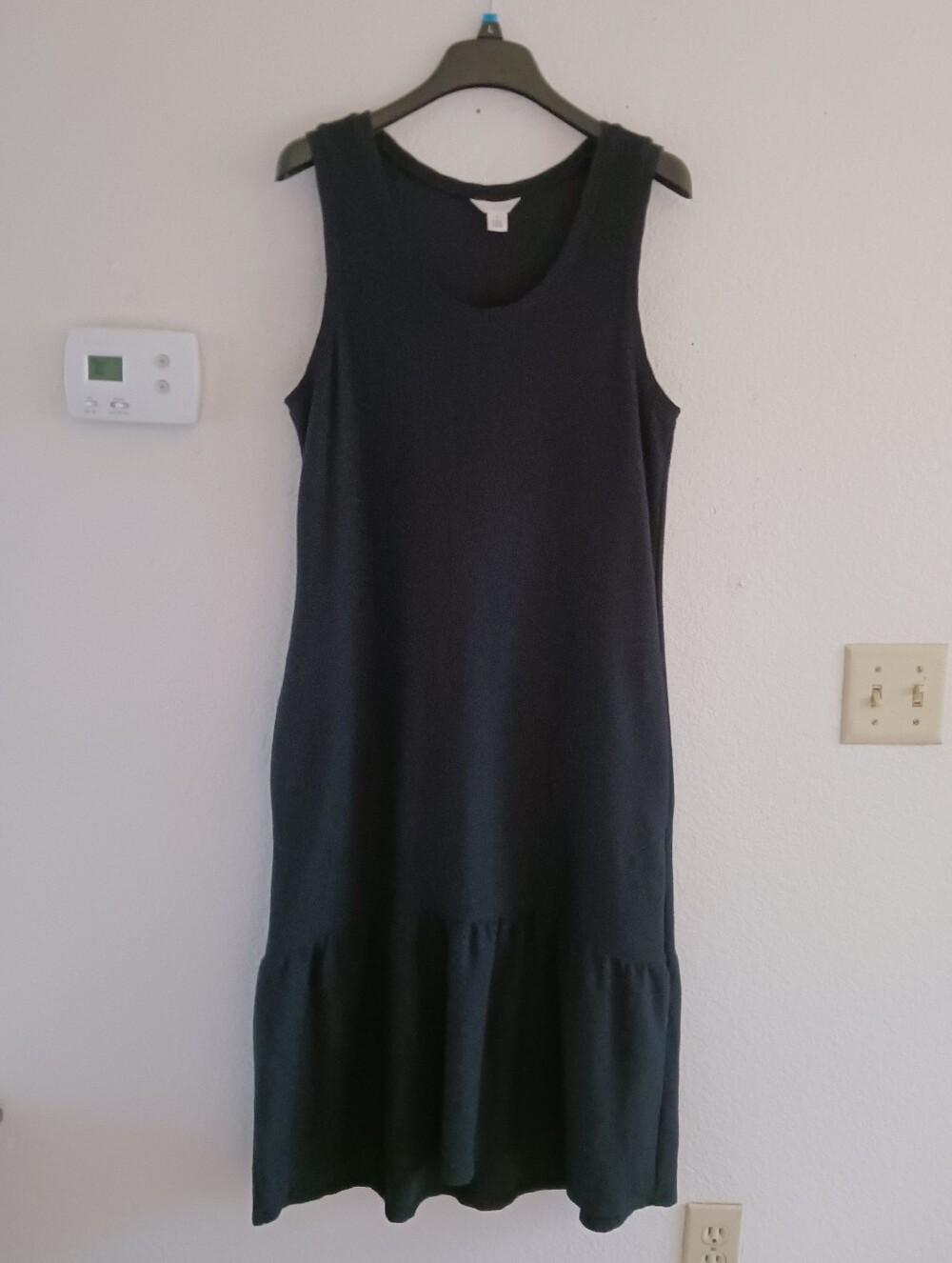 Caslon Drop-Waist Ruffle Hem Cotton Midi Dress